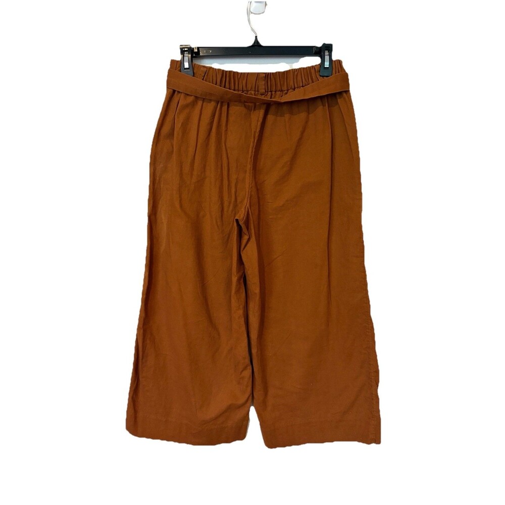Banana Republic Boho Linen Blend Wide Leg Culottes Brown Cropped Women 6 Petite - Picture 2 of 6